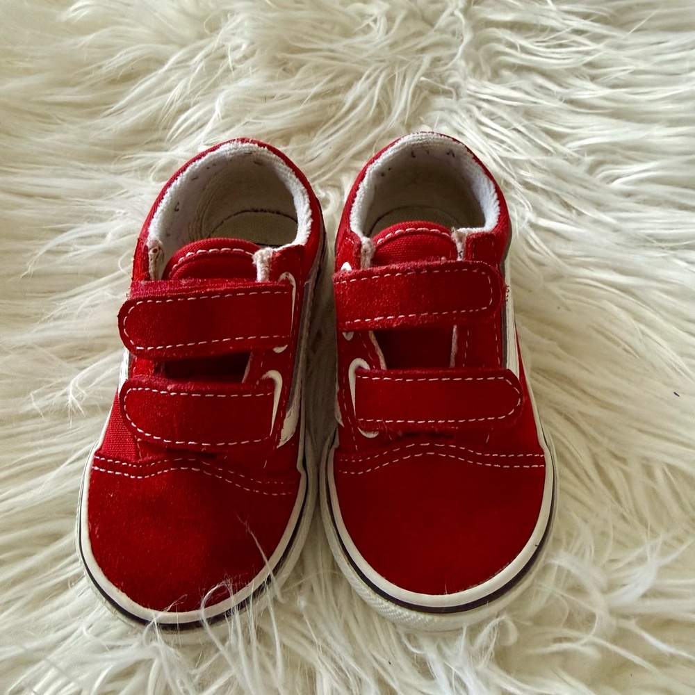 Toddler Vans - Red velcro sneakers - Picture 2 of 5
